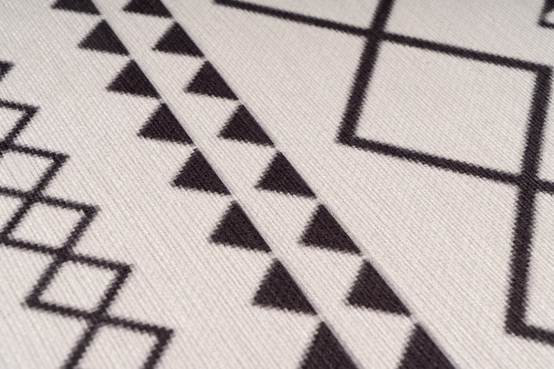 Kurzflor Teppich, Tayah 400, weiß/schwarz, rechteckig, Höhe 5mm
