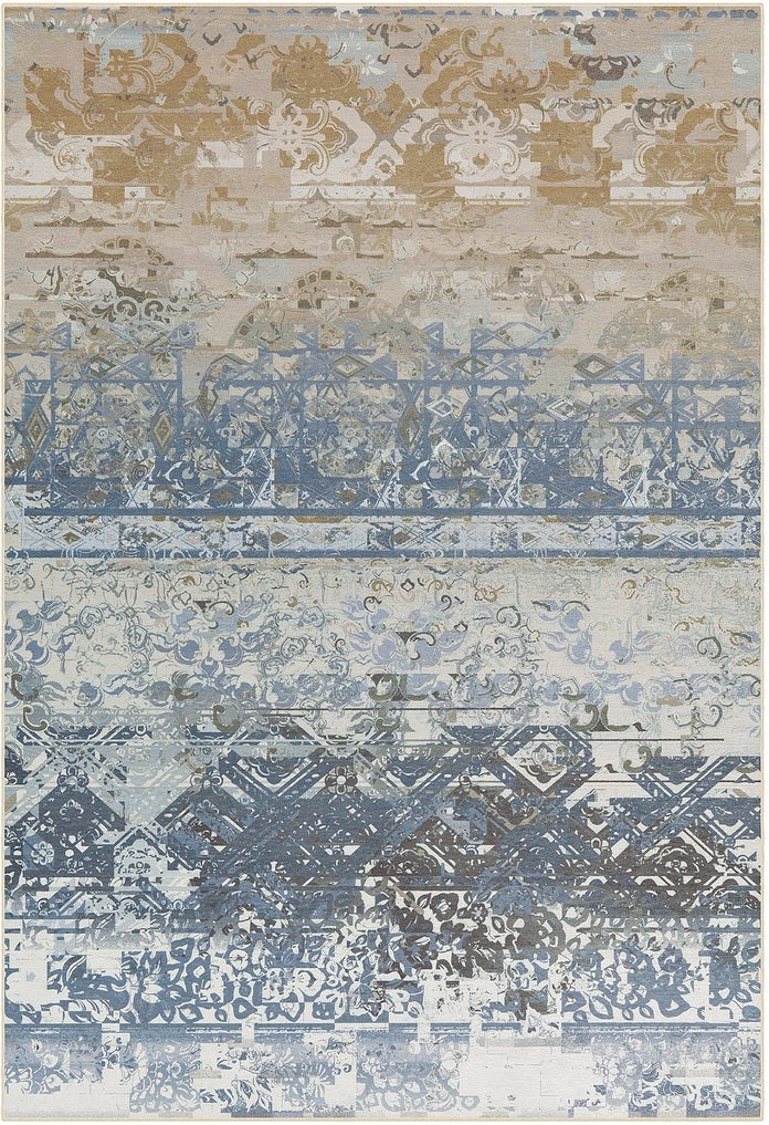 Kurzflor Teppich, Kult 223, multi/blau, rechteckig, Höhe 9mm