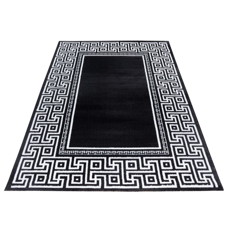 Kurzflor Teppich, Parma 9340, schwarz, rechteckig, Höhe 9mm