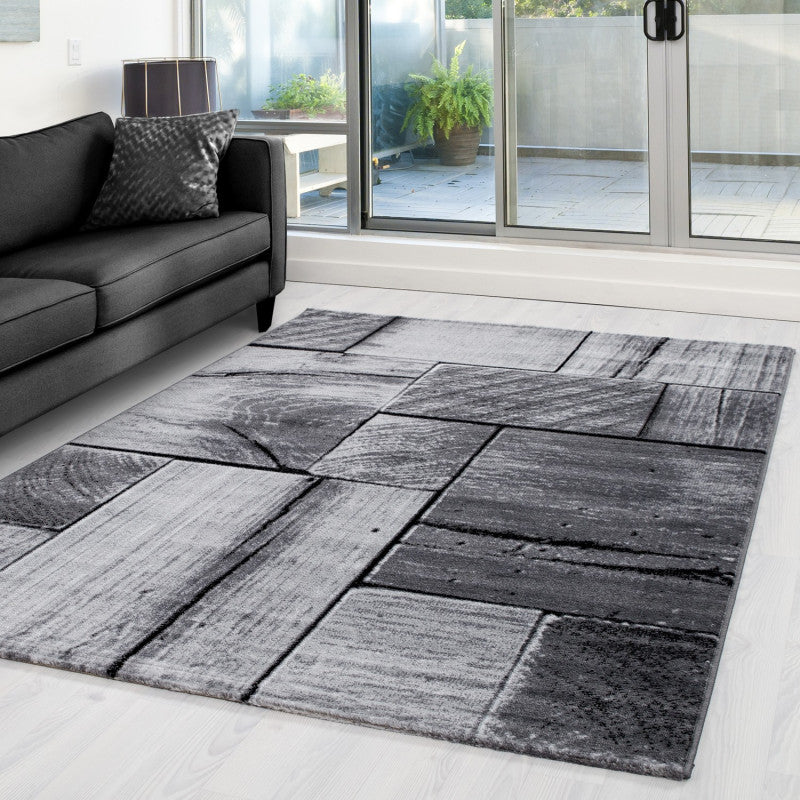 Kurzflor Teppich, Parma 9260, schwarz, rechteckig, Höhe 10mm