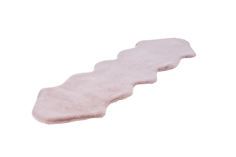 Hochflor Läufer Teppich, Tibar Doppeltes Schafsfell 400, rosa, Höhe 35mm