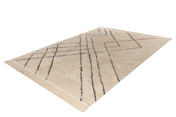 Kurzflor Teppich, Mylen 625, creme/schwarz, rechteckig, Höhe 20mm