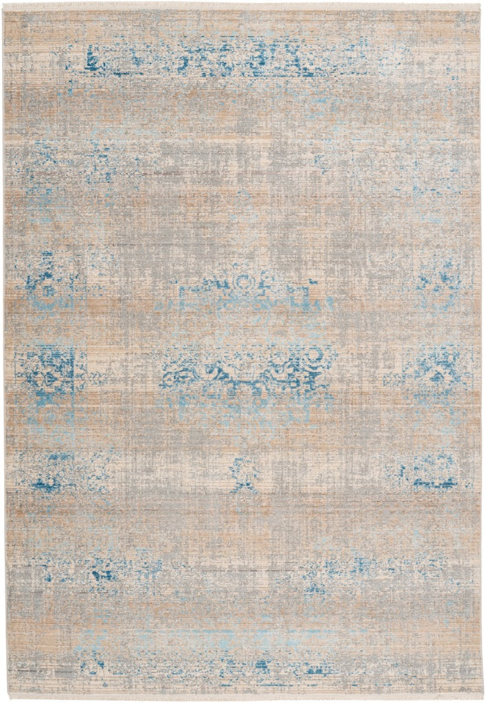 Vintage Teppich, Baroque 300, grau/türkis, rechteckig, Höhe 5mm