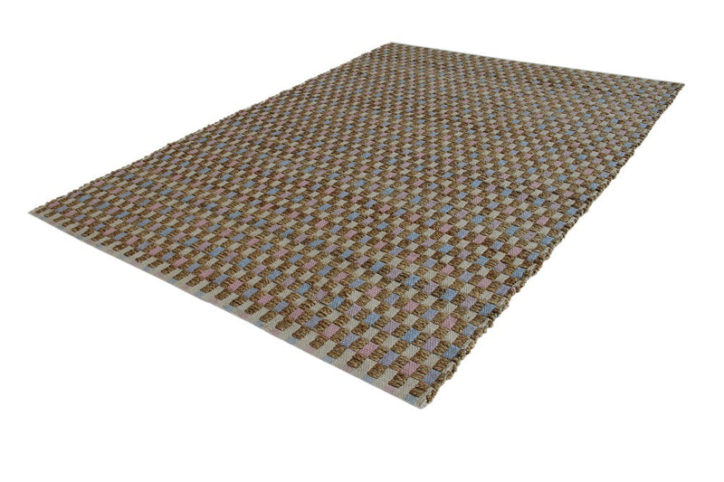 Kurzflor Teppich, Chess 110, natur/pink, rechteckig, Höhe 15mm