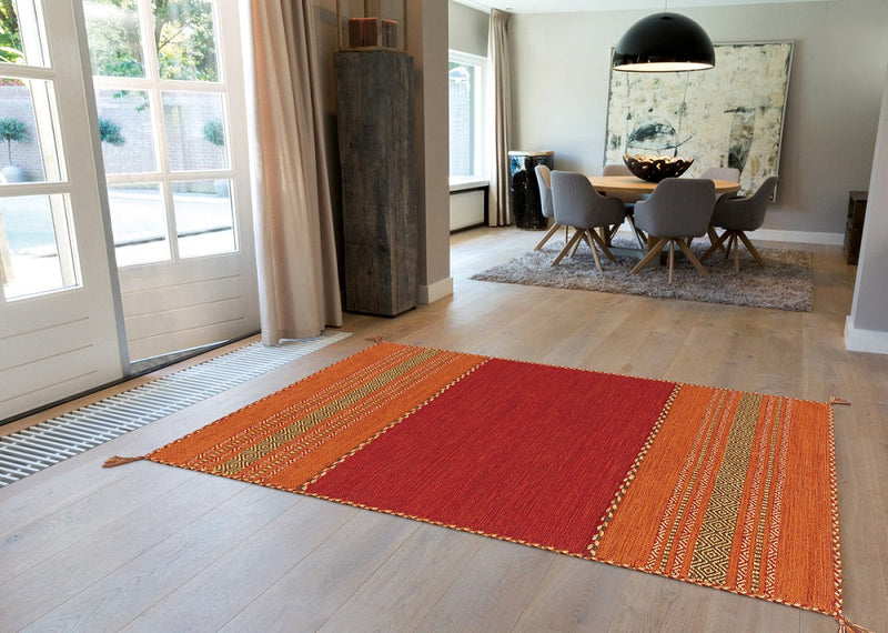 Kurzflor Vintage Teppich, Alvarro 2921, rot, rechteckig, Höhe 8mm