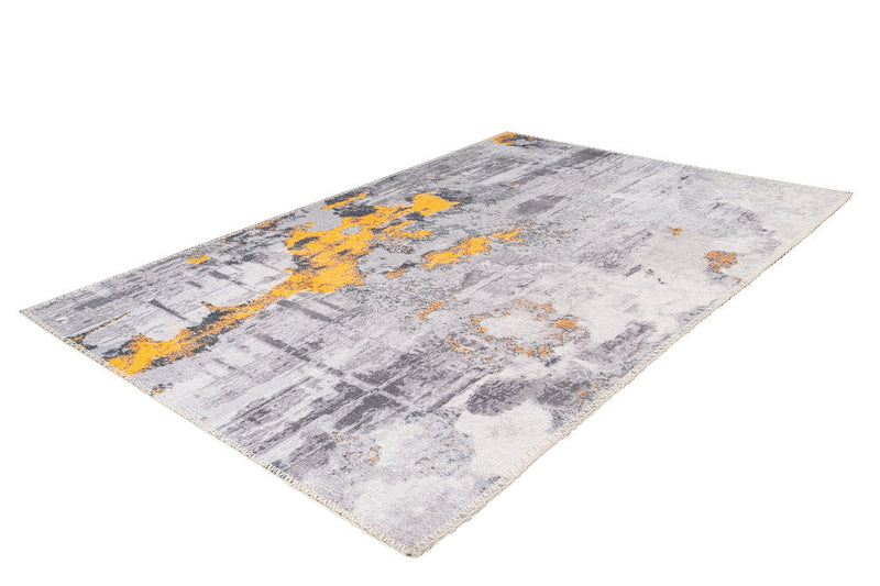 Kurzflor Vintage Teppich, Peyrun 302, grau/gold, rechteckig, Höhe 5mm