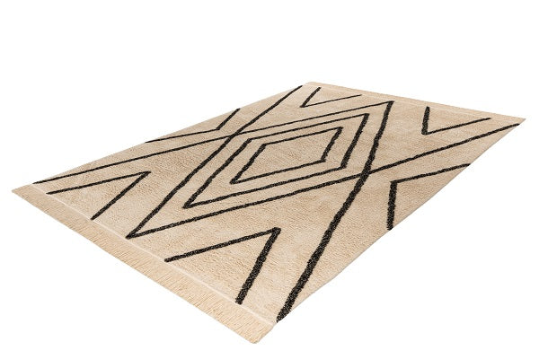 Kurzflor Teppich, Mylen 525, creme/schwarz, rechteckig, Höhe 20mm