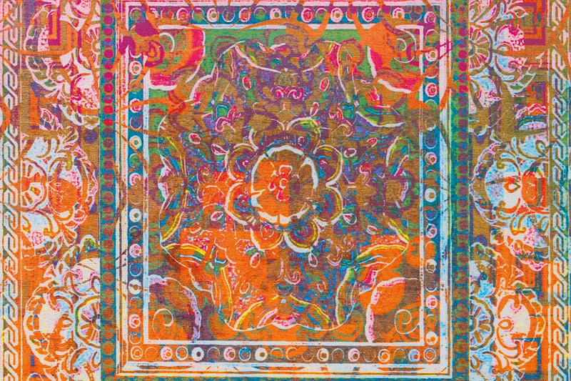 Vintage Teppich, Atelier 4434, multi/orange, rechteckig, Höhe 9mm
