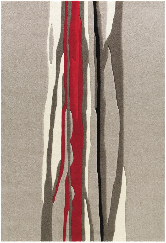 Kurzflor Vintage Teppich, Pirit 3098, taupe/rot, rechteckig, Höhe 17mm