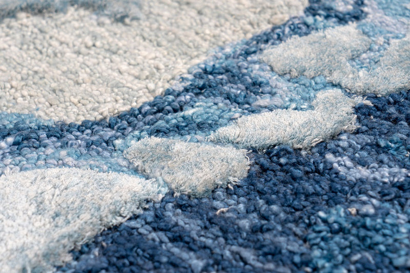 Kurzflor Teppich, Kamas 100, blau/grau, rechteckig, Höhe 17mm