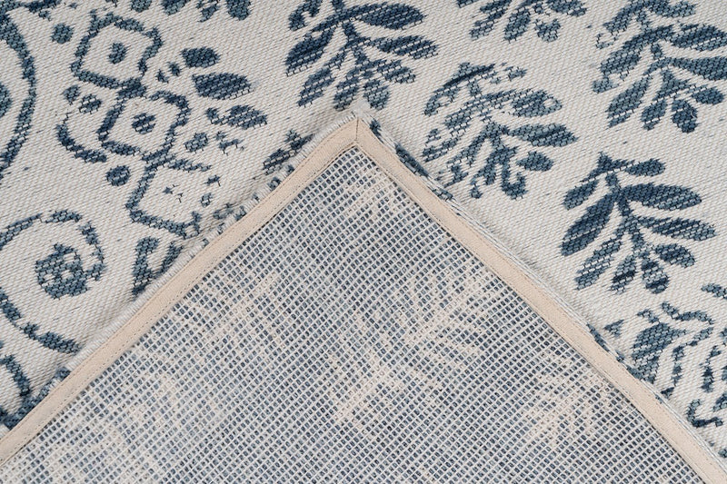 Kurzflor Vintage Teppich, Joga 300, dunkelblau/elfenbein, rechteckig, Höhe 10mm