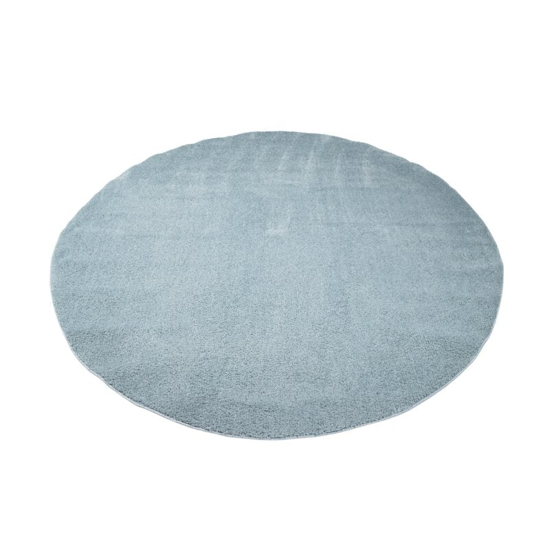 Runder Teppich, Softshine 2236, blau, rund, Höhe 14mm