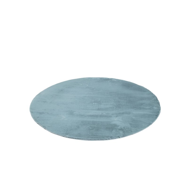 Runder Teppich, Topia Uni, blau, rund, Höhe 21mm