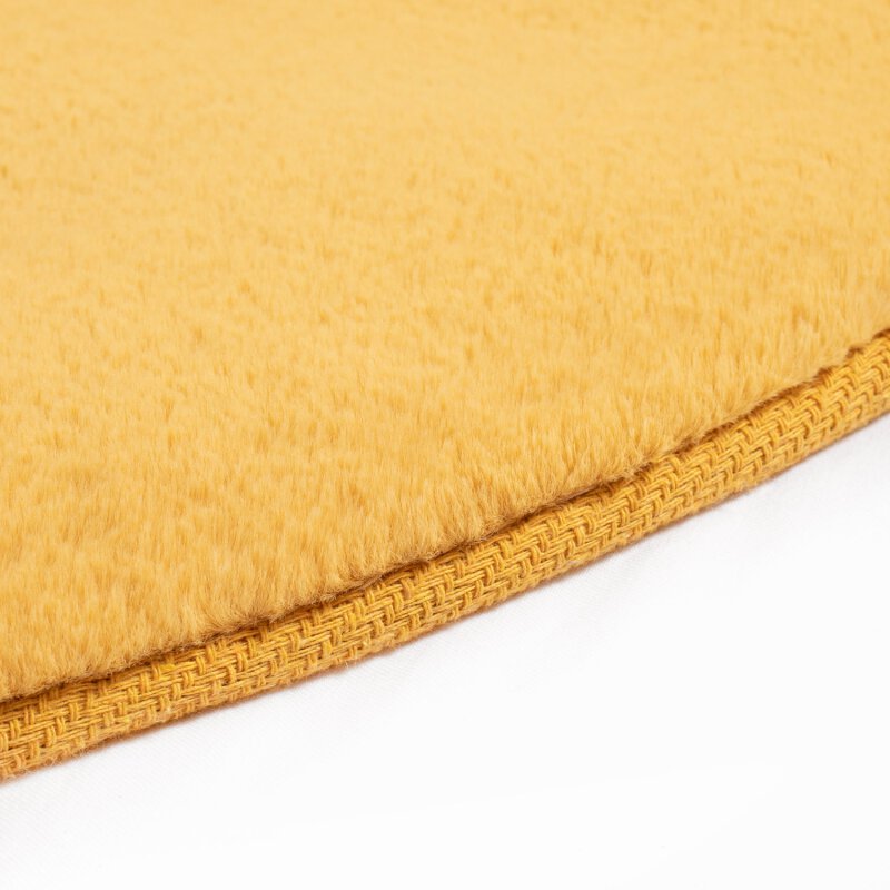 Runder Teppich, Topia Uni, gelb, rund, Höhe 21mm