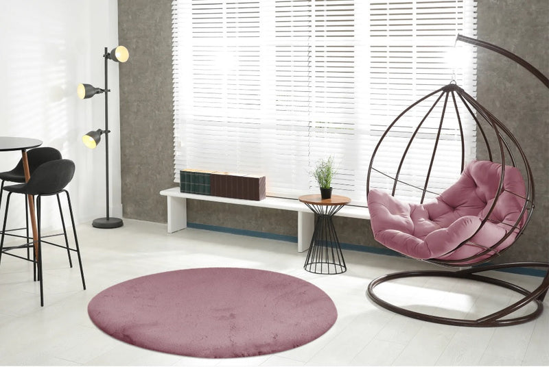 Runder Teppich, Tibar 100, rosa, rund, Höhe 45mm