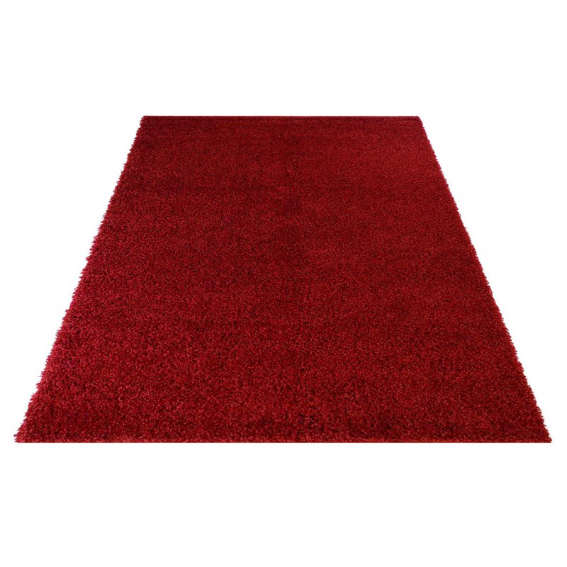 Hochflor Teppich, Shaggy Uni 500, rot, rechteckig, Höhe 30mm