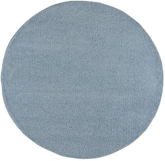 Runder Teppich, Plainly 221, Pastell-blau, rund, Höhe 30mm