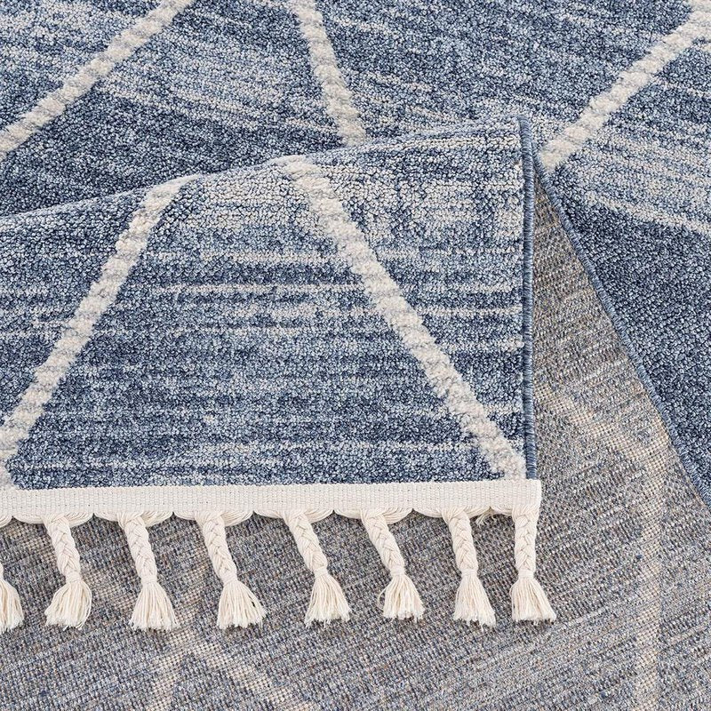 Kurzflor Teppich, Art 2646, blau, 7mm Höhe rechteckig