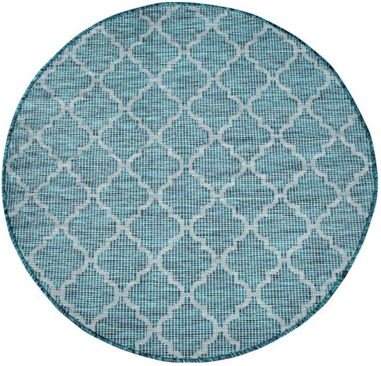 Runder Teppich, Palm 3069, blau, rund, Höhe 12mm