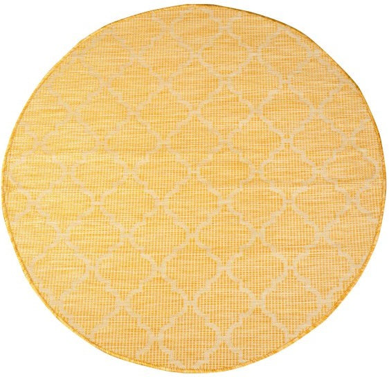 Runder Teppich, Palm 3069, gelb, rund, Höhe 12mm