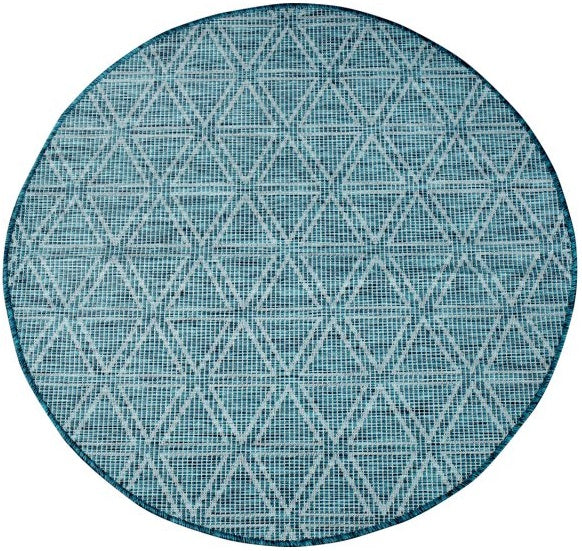 Runder Teppich, Palm 3073, blau, rund, Höhe 12mm