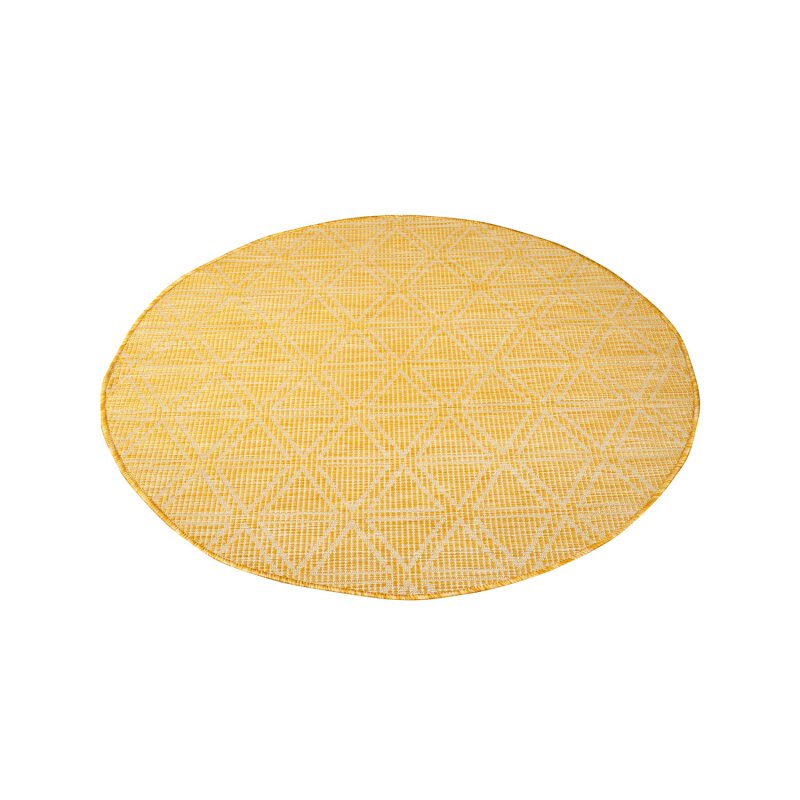 Runder Teppich, Palm 3073, gelb, rund, Höhe 12mm
