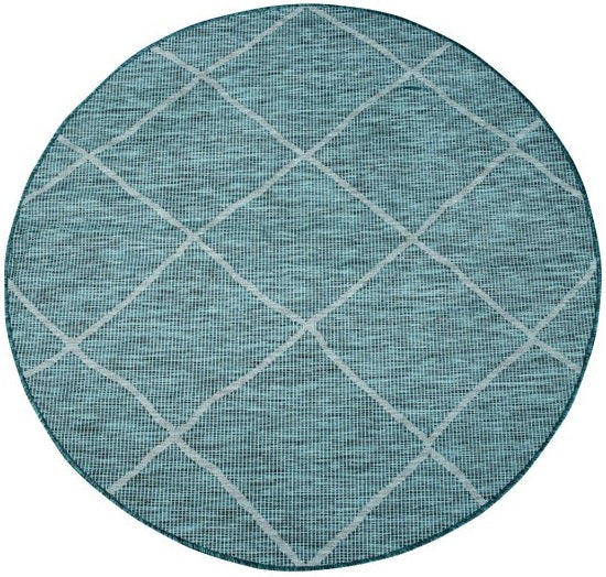 Runder Teppich, Palm 3075, blau, rund, Höhe 12mm