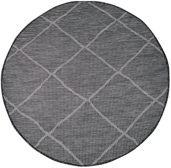 Runder Teppich, Palm 3075, graphit, rund, Höhe 12mm