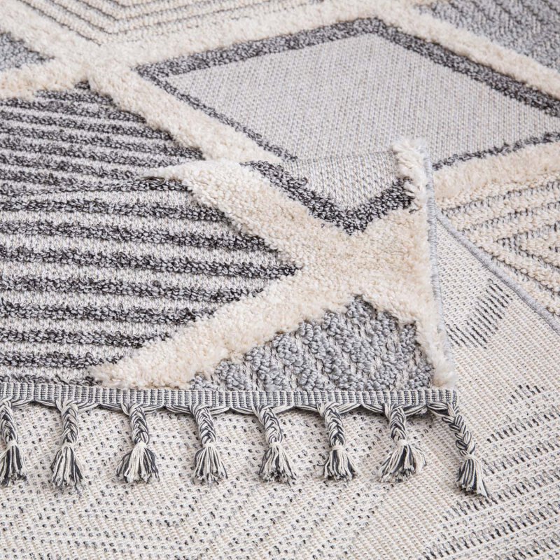 Kurzflor Teppich, Valencia 731, graublau/creme, rechteckig, Höhe 20mm