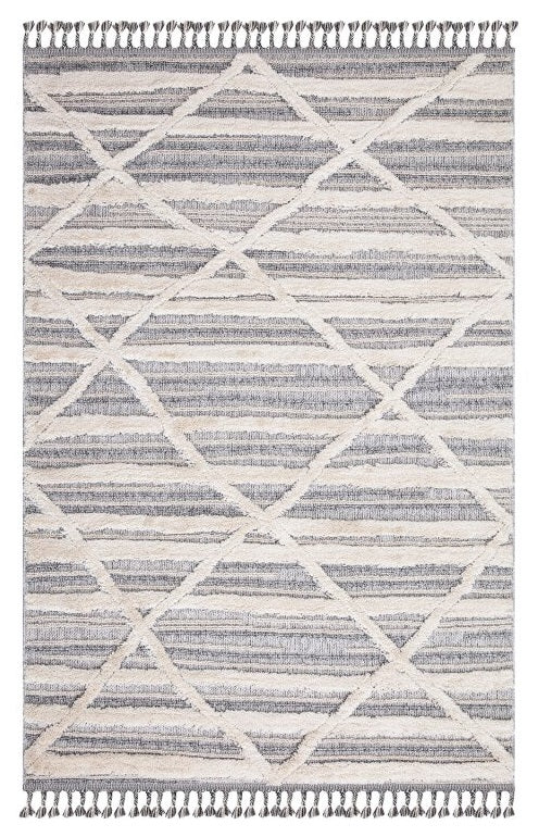 Kurzflor Teppich, Valencia 810, graublau/creme, rechteckig, Höhe 20mm